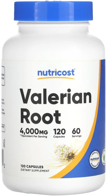뉴트리코스트 발레리안 뿌리 추출물 4 000mg 120캡슐(1캡슐당 2 000mg), 120정, 1개 - 쿠팡