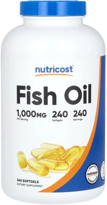 건강챙기세요 Nutricost 피쉬 오일 1000mg 소프트젤 240정 백살까지오래오래, Nutricost피쉬오일1000mg소프트젤240정, 1개 - 쿠팡