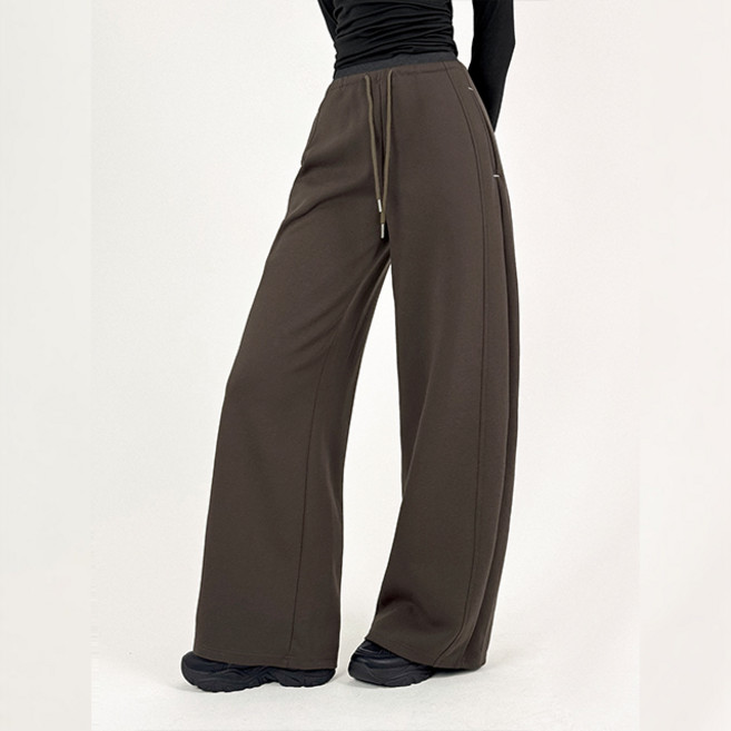 배색 허리밴딩 스티치 포켓 와이드 트레이닝 팬츠