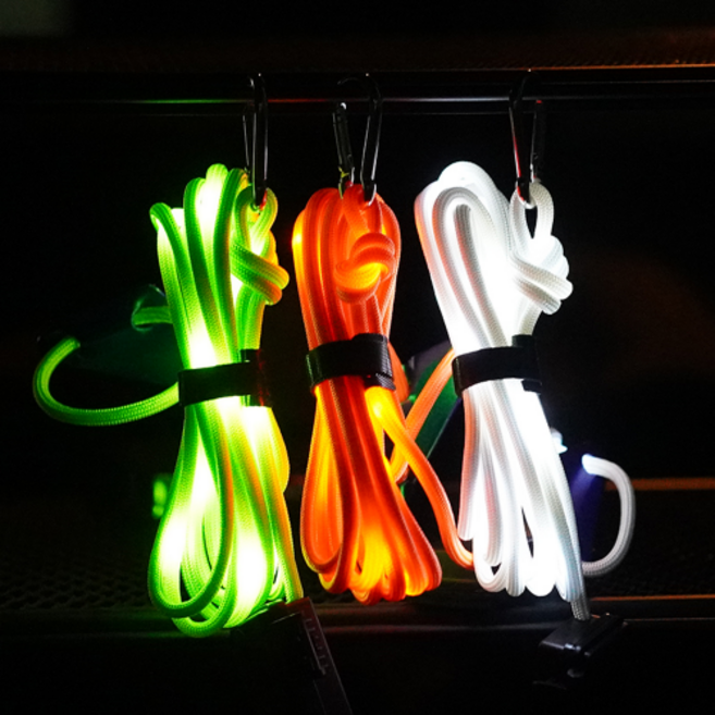 캠핑발걸림 발걸림방지줄 캠핑안전용품 캠핑안전사고 LED스트링 줄 5M, 화이트