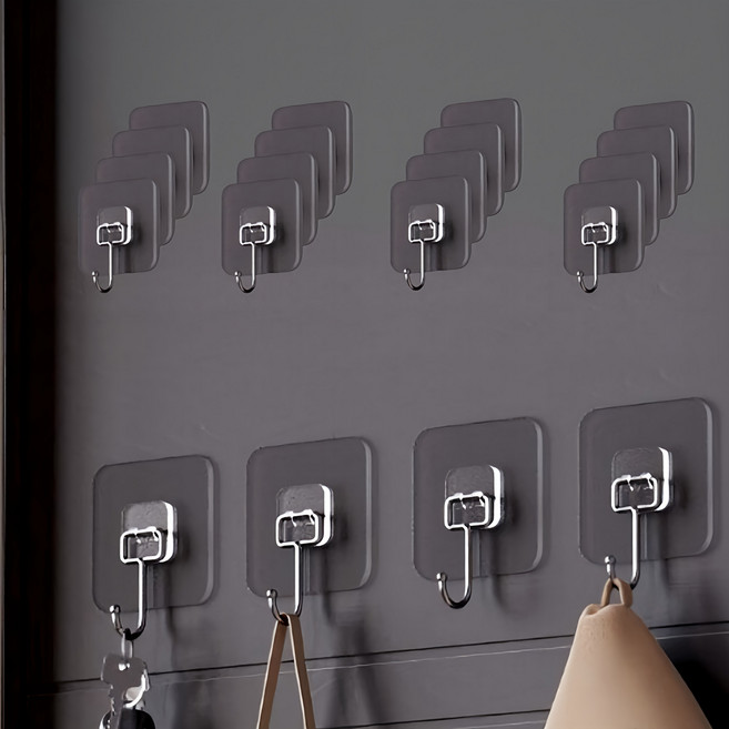 노아리스 다용도 고리 무타공 후크 걸이, 무색투명, 20개