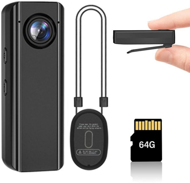 DBJIBF 미니 바디 카메라 64GB 4K 30FPS 액션 POV 캠코더 오디오 및 비디오 녹화 기능이 있는 웨어러블 착용 캠 여행 브이로그 사이클링을 위한 마그네틱 백