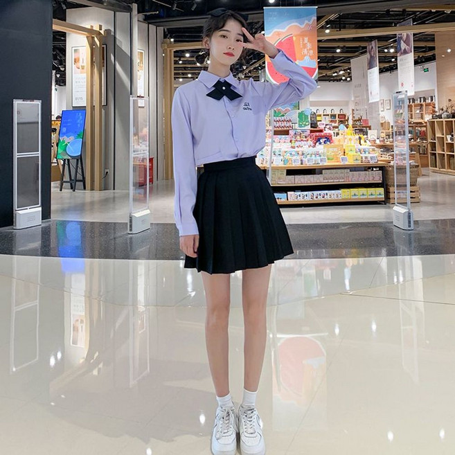 태국교복 여성 유니폼 세라복 여름 셔츠 옛날교복 D. 남자 반팔 블랙타이 A. 100야드