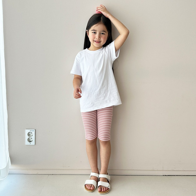 ECLL 국내생산 아동 쫀쫀 사방 스판 7부 레깅스