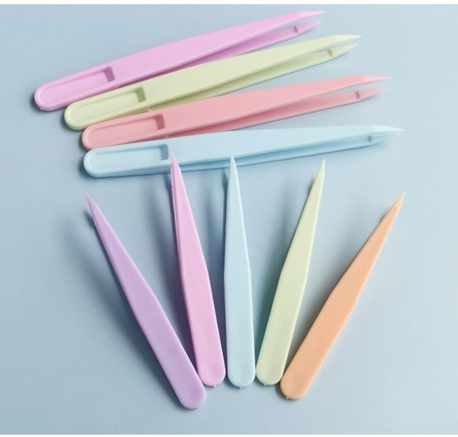 다꾸 족집게 미니 집게 다용도 핀셋 공예용 diy 부자재 플라스틱 휴대용 스티커 네일아트, 30개