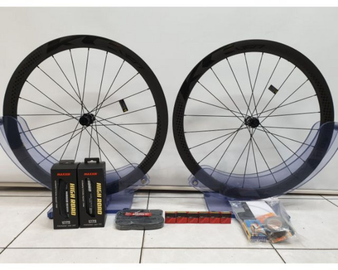 (買輪組送Tripeak陶瓷培林 內外胎)KREXplus KC450 DISC碟煞輪組/公路車碳纖維碟煞板輪/中心鎖入, 1個, 買KC450送ZK內外胎+陶瓷培林
