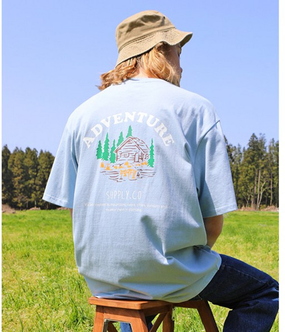 플루크 남여공용 마운틴 캐번 그래픽반팔티셔츠 FST157