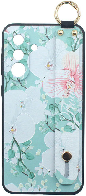 신서엔코 갤럭시 케이스 플라워 일러스트 핸드 스트랩 핸드폰케이스