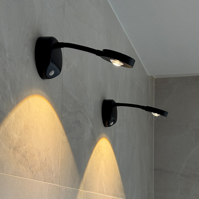 파카이라이트 스팟 무타공 대용량배터리 LED 센서 조명 리모컨포함 센서등, 1개, 블랙