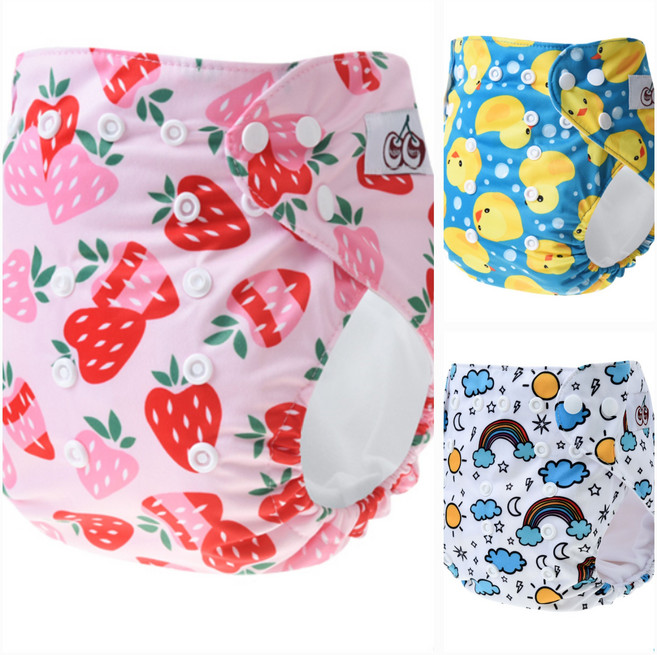 처비체리 천기저귀 커버 랜덤 3종 세트, 혼합색상, 1개