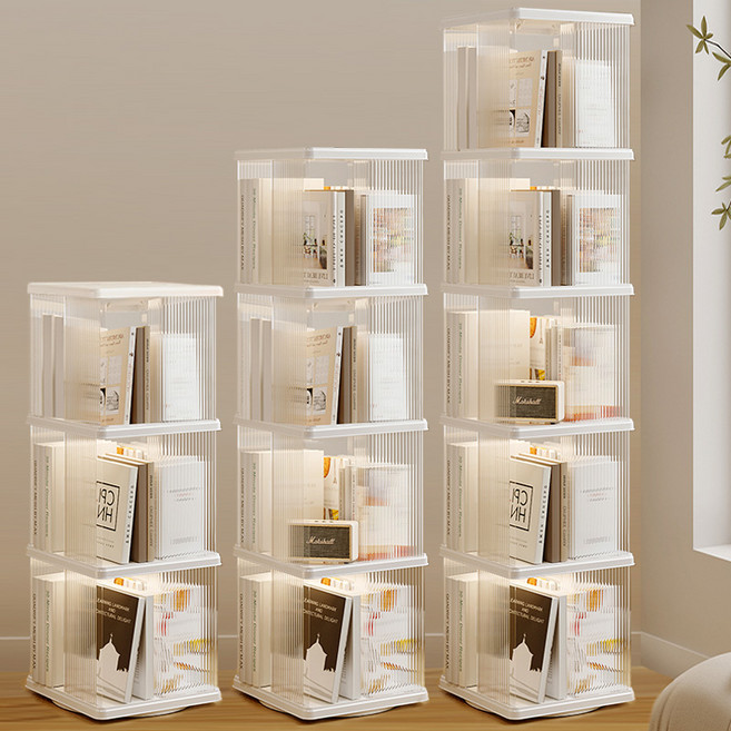 존스웰 회전 책장 책꽂이, 아이보리, 4단