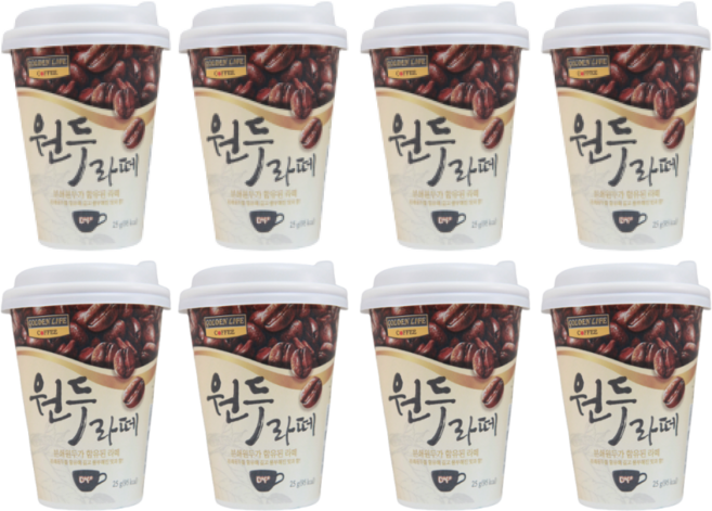 Golden Life 골든라이프 원두 라떼 간편 원컵커피 편의점, 25g, 1세트, 8개입