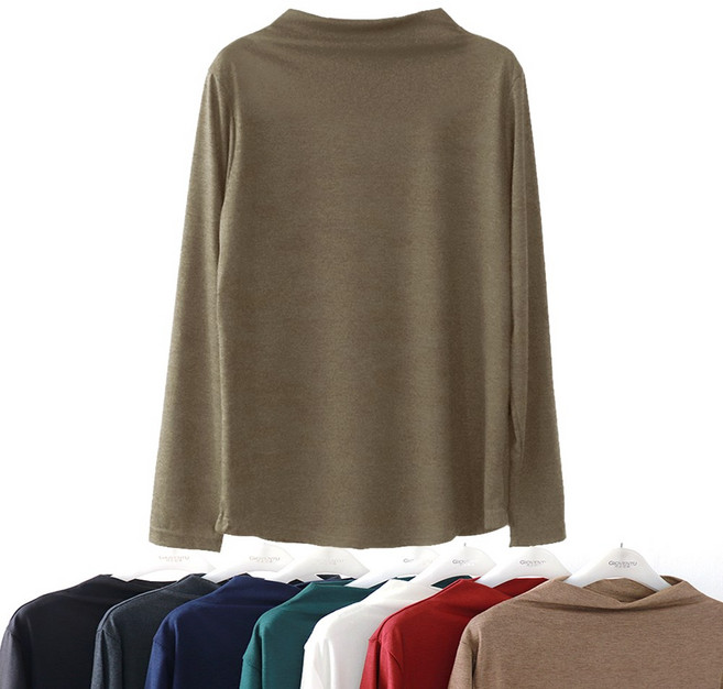 지오벤투 여성 반목 긴팔 티셔츠 터틀넥 목폴라 부드러운촉감 무지티