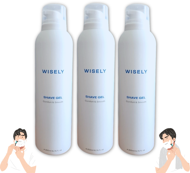 와이즐리 쉐이빙폼 쉐이브 젤투폼, 3개, 200ml