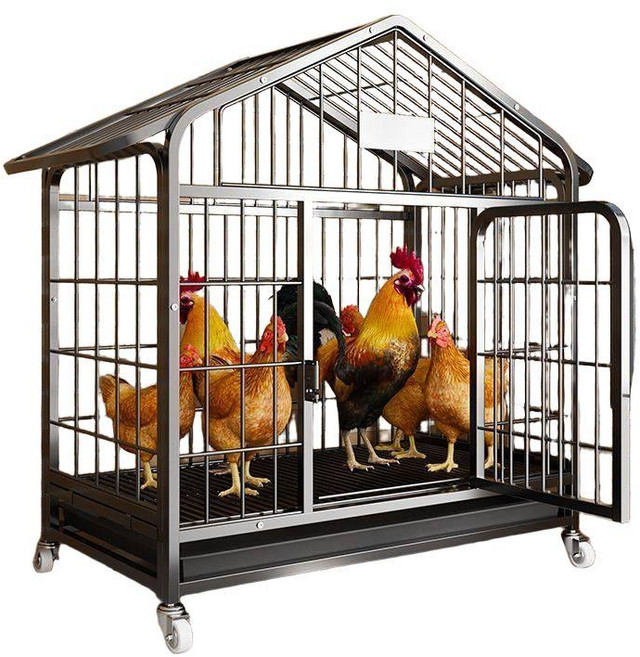 닭장 케이지 대형 병아리 닭키우기 조립식 닭집 61x44x65 블랙, 85x60x93 화이트