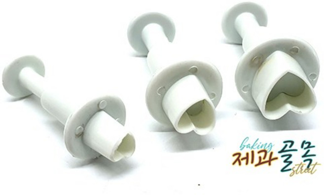 제과골목 푸쉬 쿠키커터 하트3종 플런저커터, 1개