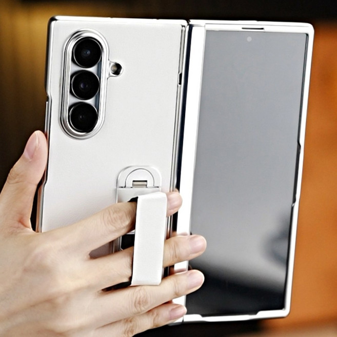 ESSENWOO 갤럭시 Z Fold 7 폴드 소가죽 보호 케이스 힌지보호 그립 커버 적용 360도 거치대