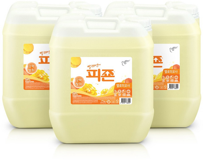 피죤 레귤러 섬유유연제 옐로미모사 본품, 20L, 3개