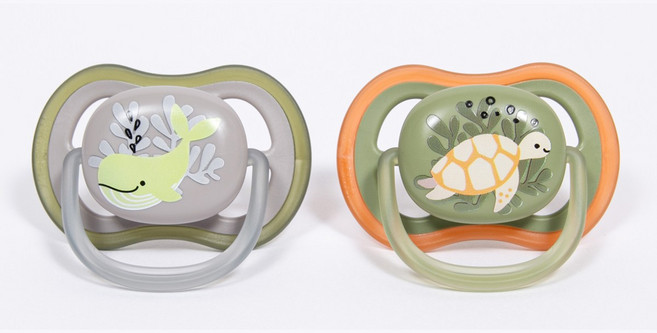 필립스아벤트 울트라 에어 노리개 젖꼭지 2종 세트 SCF085, 6-18개월, 1세트