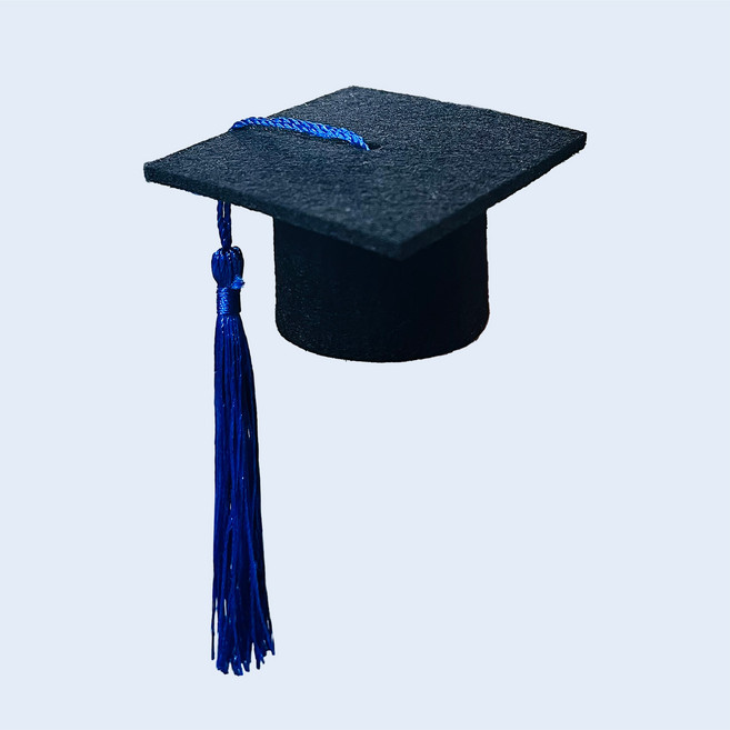 [청춘교복] 미니학사모 졸업모자 어린이집 대학교 졸업식 선물 장식 답례품, 1개, 블루