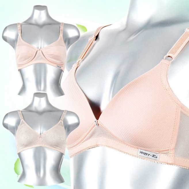 해피로 스킨 베이직 노와이어 브라 ()
