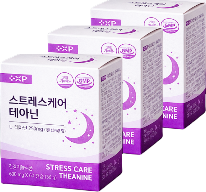 짜증 예민 긴장완화 테아닌 영양제 스트레스 릴렉스 마그네슘, 60개, 1정