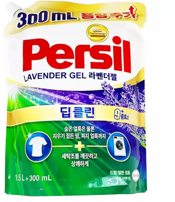 퍼실 딥클린 라벤더젤 액상세제 겸용 리필 1.8L, 1개