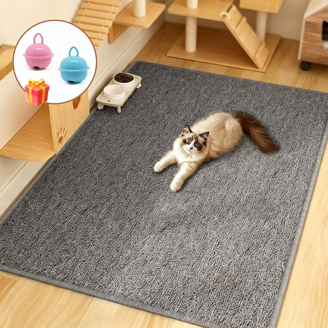 BLOOMY 고양이 스크래쳐 카페트 매트 논슬립 발톱케어 긁힘방지 내구성 우수 거실 카페트, 1개, 그레이