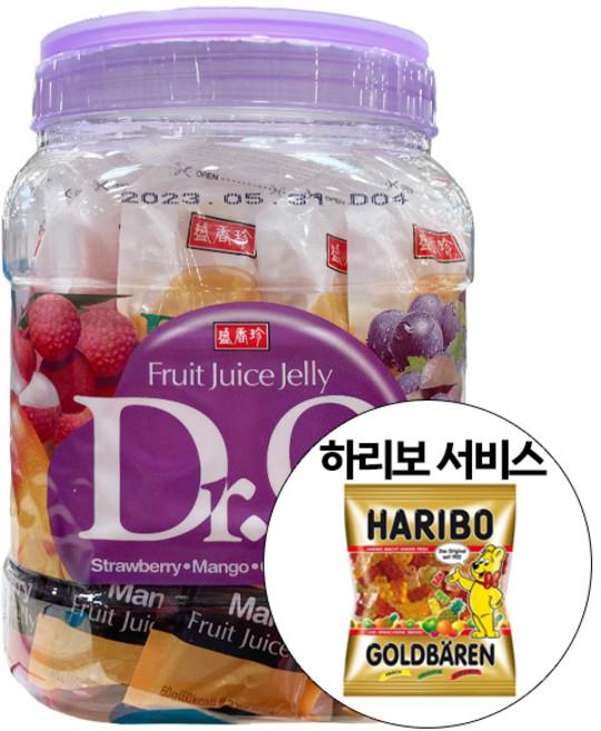 닥터큐 과즙 젤리 1440g (60gx24입) + 하리보 골드베렌 10.8g 증정, 60g, 1개
