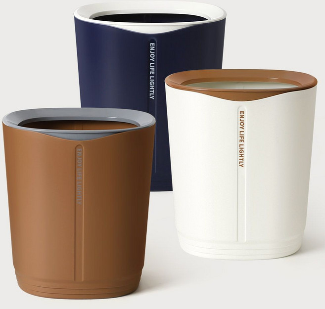 투톤배색 쓰레기통 오픈형 휴지통 종량제 호환 15리터, 엔조이 오픈휴지통_(중) 아이보리