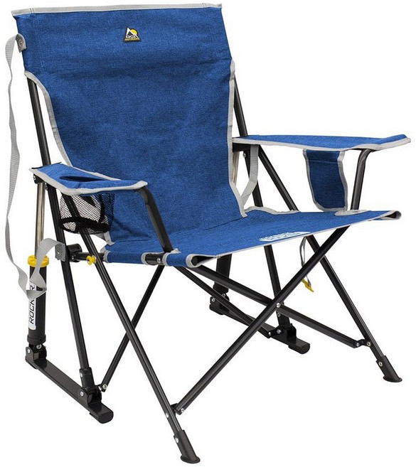 GCI Outdoor Kickback Rocker 야외 흔들 의자 음료 홀더 포함 257092 3584962934, Heathered Royal, 1개