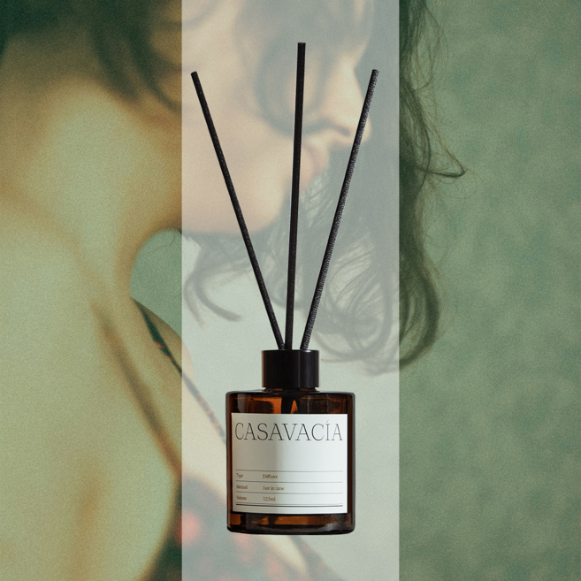 카사바시아 선물용 현관 디퓨저 방향제, 1개, 125ml, 자스민 루즈