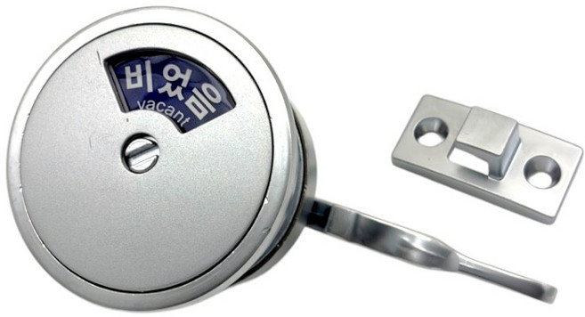 만물통 큐비클 잠금장치 문두께 20mm 35mm 미닫이 여닫이 겸용, 크롬, 1개