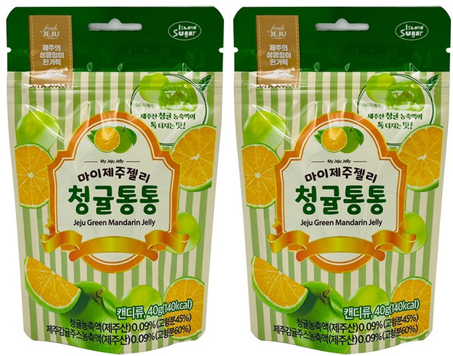 마이 제주 젤리 청귤통통 2봉지 기념품 여행선물 과즙젤리, 40g, 2개