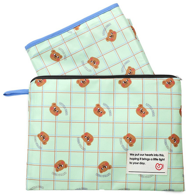 세맘스 스크래치에 강한 경량 방수 캠핑 소풍돗자리 휴대용 양면방수 피크닉매트+파우치세트, 그린꾸몽