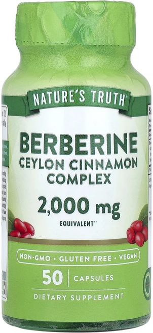 Nature's Truth 베르베린 실론 시나몬 복합체 2000mg 캡슐 50정, NaturesTruth베르베린실론시나몬복합체2000mg, 1개 - 쿠팡