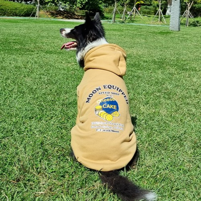 위드레오 대형견후드티 중형견옷 베이지 봄가을 기모, 1개