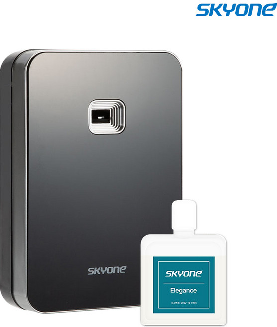 스카이원 방향제 자동 분사기 블랙 + 리필액, 1세트, 210ml, 엘레강스