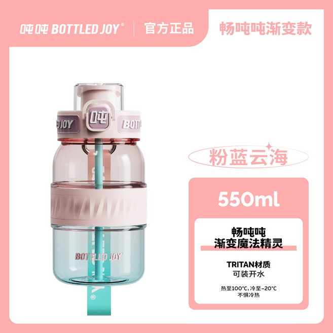 BOTTLED JOY 1000ml TRITAN吸管杯, 1套, 600ml