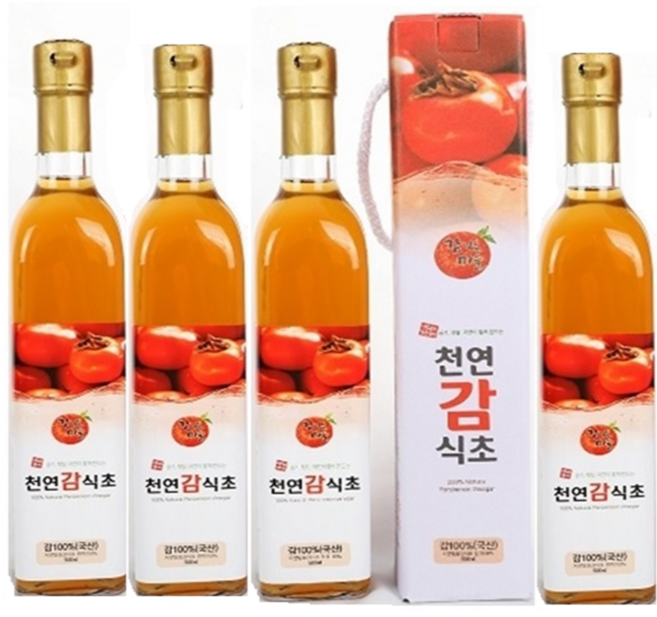 감익는마을 음용식초 항아리 3년 숙성 감식초 500ml - 자연발효 무설탕 무첨가 프리미엄 건강식초 2병 1세트, 1개, 유리병500ml 4병