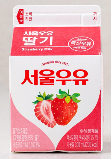 서울우유 딸기, 300ml, 16개