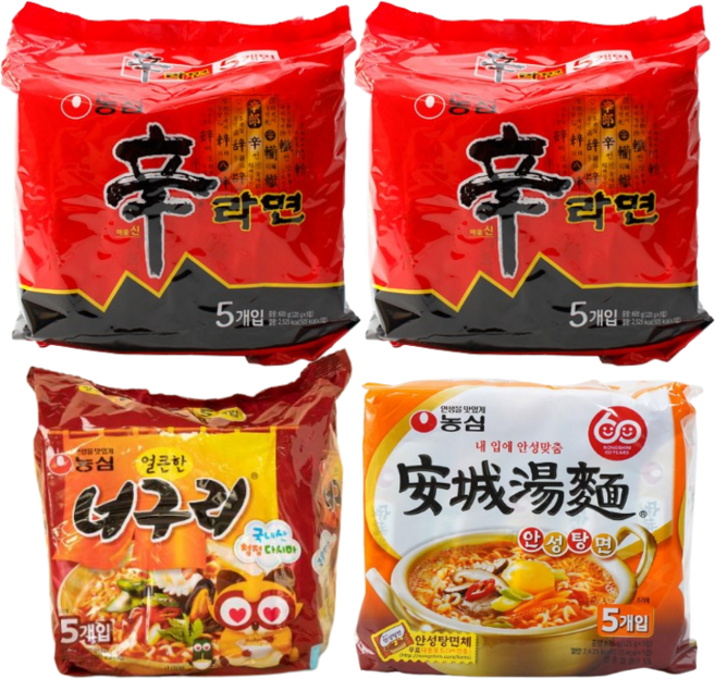 농심 신라면 10입 + 안성탕면 5입 + 너구리 5입, 20개