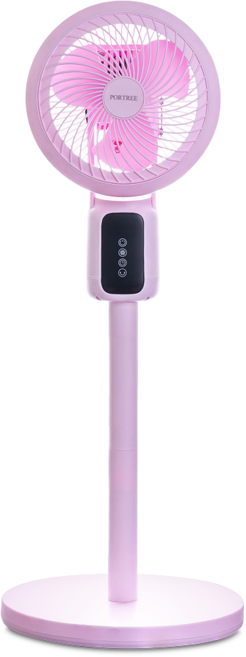 포트리 써큘레이터 저소음 입체회전 리모컨 공기순환 선풍기, 핑크