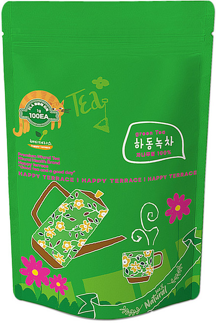 해피테라스 프리미엄 녹차 삼각티백 대용량, 1g, 1개, 100개입