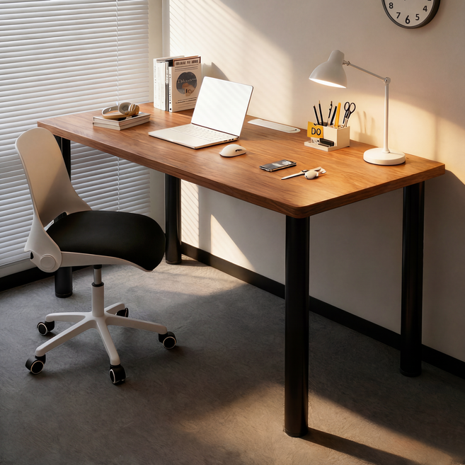 Unihome E0급 업그레이드형 컴퓨터 책상 튼튼한 다용도 테이블, 월넛