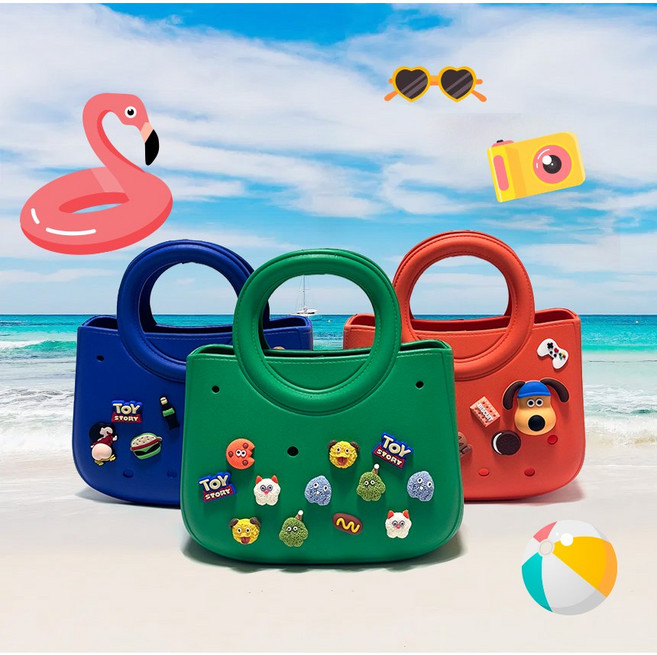 실리콘수영가방 목욕 방수 비치백 워터파크 물놀이가방, 브라운