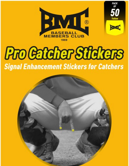 BMC 棒球捕手訊號加強貼紙, Yellow, 50