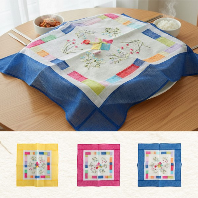 [기회공작소] 전통 조각보 밥상덮개 식탁 덮개 테이블 소품 밥상보, 1개