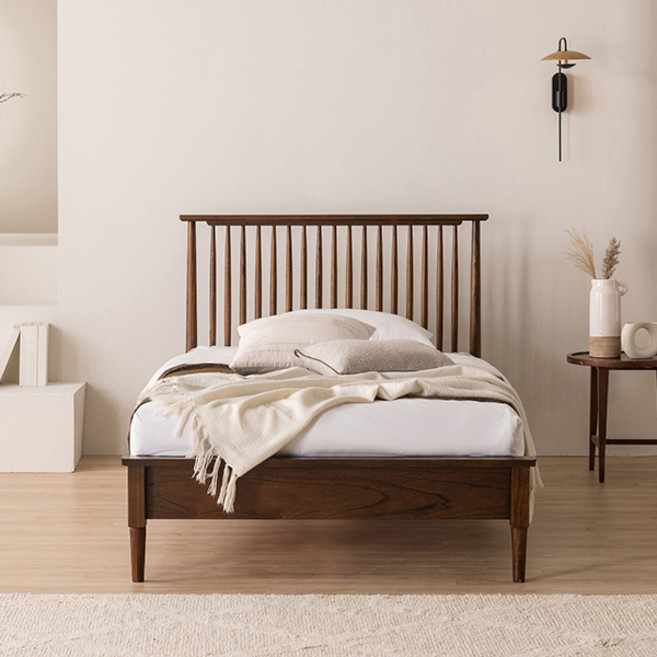 [삼익가구] 위럭스 슈퍼싱글/퀸 원목침대(본넬 매트리스), 월넛