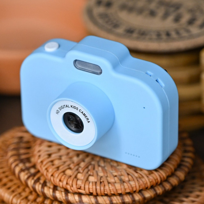토이토 4세대 어린이 미니 토이 디지털 카메라 키즈 C타입 SD카드, 1개, 블루